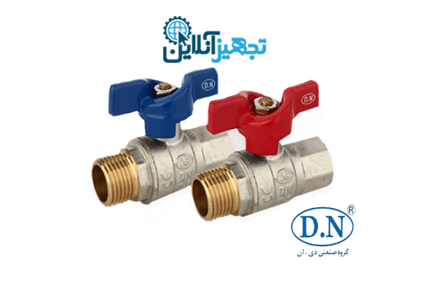 شیر غیر گازی یکسر رو پیچ دنده زرد برنجی  DN-15FM سایز 1/2 اینچ دی ان